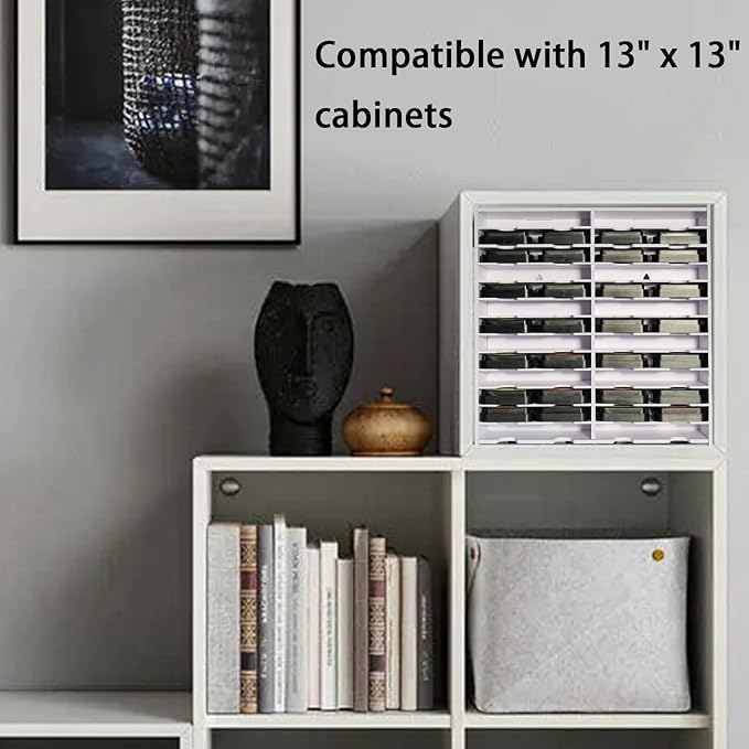 Krafetto 26 Grids Ink Pad Storage Rack, Wall-mountable Stamp Pad Organizer Holder Compatible with 3" x 3" Ink Pads（Grid Size 6.2" W × 3" D × 0.8" H）