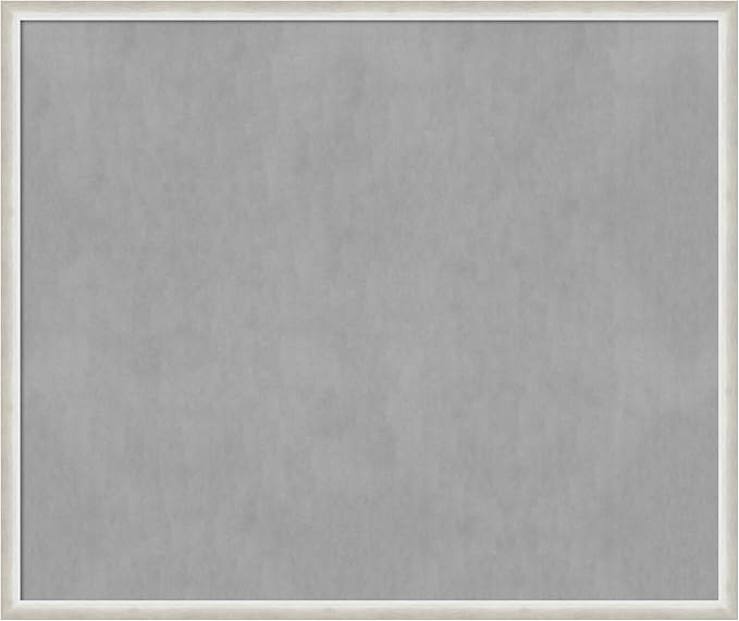 Amanti Art Silver Framed Magnetic Board 42x50 Oversize Vision Board for use with Magnets, 100% Metal Sheet to Display Items as Office Decor or for Home Organization in mudroom, Kitchen or Kids Room