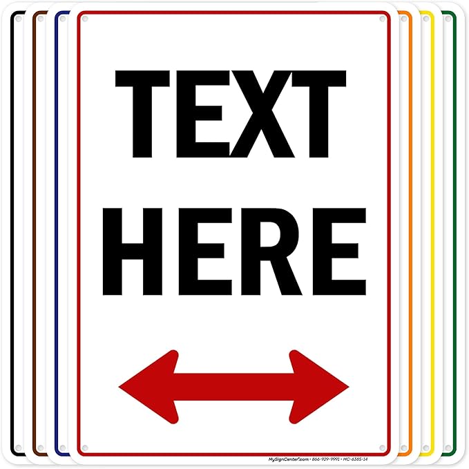 Custom Arrow,Custom Directional Sign, Two Way Arrow,10x14 Inches, Rust Free .040 Aluminum, Fade Resistant, Made in USA by My Sign Center