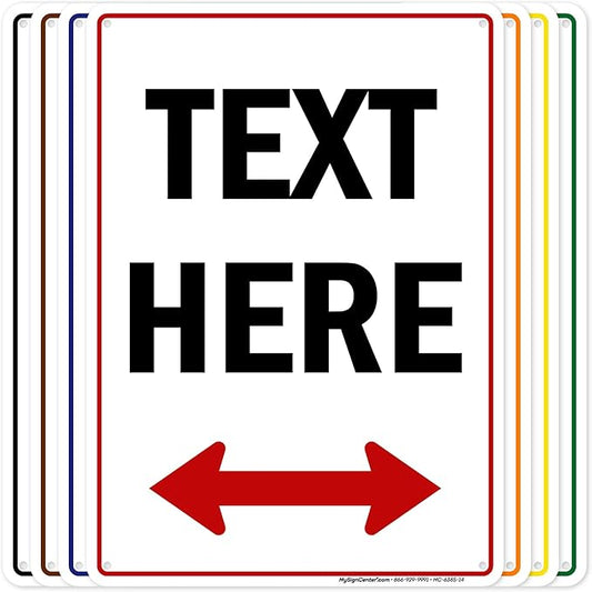 Custom Arrow,Custom Directional Sign, Two Way Arrow,10x14 Inches, Rust Free .040 Aluminum, Fade Resistant, Made in USA by My Sign Center