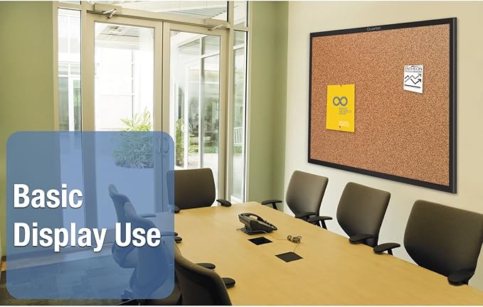Quartet Cork Board, Bulletin Board, 5' x 3' Corkboard, Black Frame (2305B)