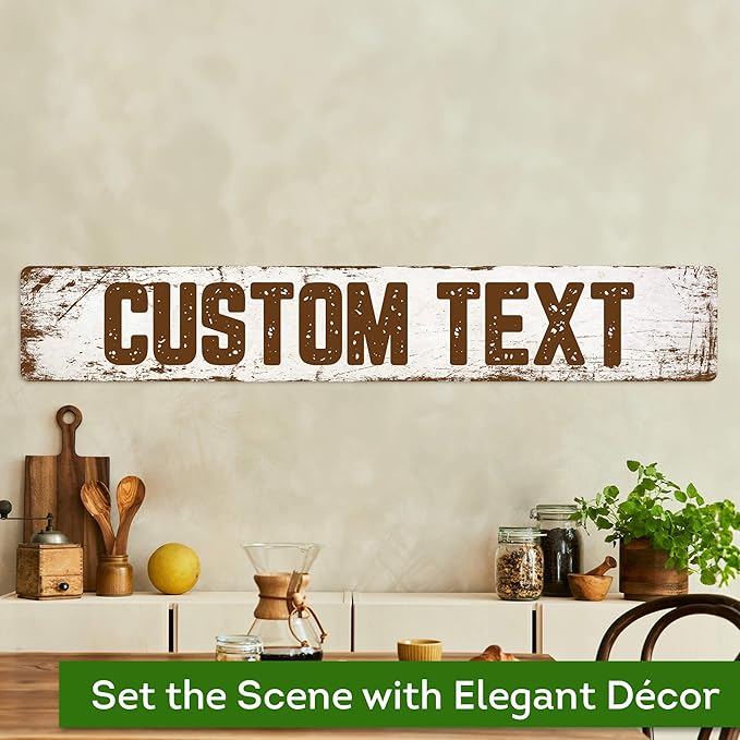Custom Sign, Custom Street Sign, 11 Font Colors, 13 Font Styles, 4 Hole Options, 22 Sizes, 6x36 Inches, Rust Free DiBound, Fade Resistant, Made in USA by My Sign Center (Rustic)