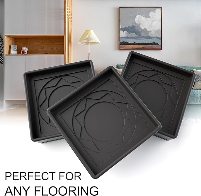 Furniture Pads Yelanon Floor Shield – 2" Round Caster Cups 8 PCS – Non-Skid Bed Stoppers, Heavy Duty Rubber Coasters – Protect Hardwood & Tile Floors!