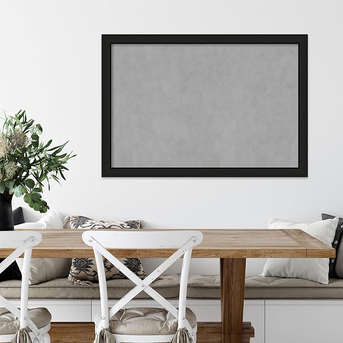 Amanti Art Black Framed Magnetic Board 27x39 Large Vision Board for use with Magnets, 100% Metal Sheet to Display Items as Office Decor or for Home Organization in mudroom, Kitchen or Kids Room
