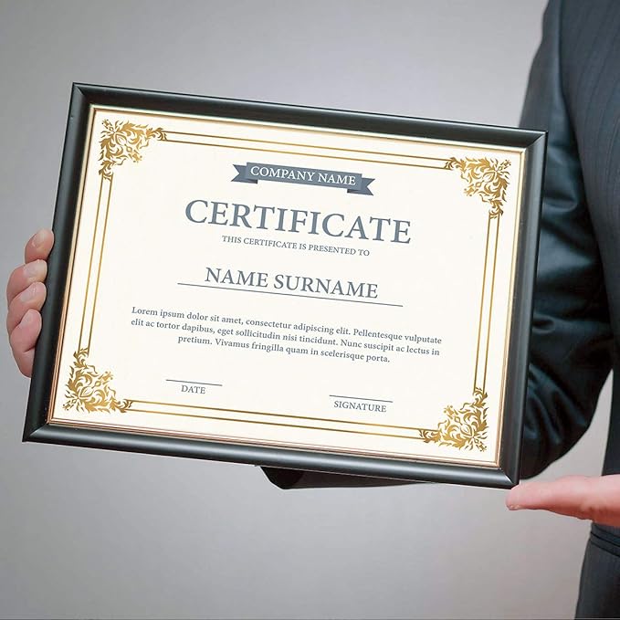 Empire Gold & White Parchment Certificate Papers - Pack of 100, Not FOIL, Laser & Inkjet Printer Compatible, For Office, Business Awards, Graduation, School Diplomas, 8-1/2" x 11" on 60 lb.Text Stock