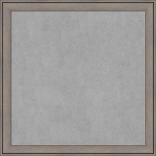 Amanti Art Grey Framed Magnetic Board 27x27 Medium Vision Board for use with Magnets, 100% Metal Sheet to Display Items as Office Decor or for Home Organization in mudroom, Kitchen or Kids Room