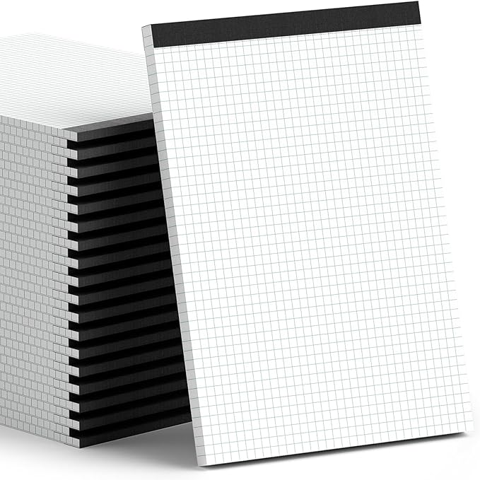 Zaviko Graph Paper Notebook 8.5 x 11, 36 Pack Grid Paper Notebook, 8-1/2" x 11" Graph Paper Pad, 4" x 4" Graph Ruled Drafting Paper, White 70 GSM Quad Ruled Blueprint Paper, 30 Sheets Note Pads