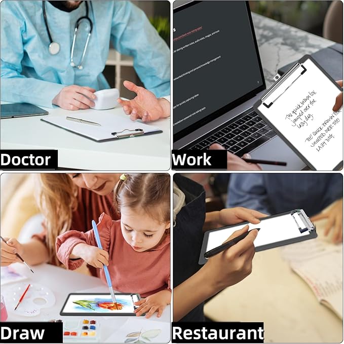 6 Pack Clipboards Bulk with Pen Holder,Thickened Nursing Clip Boards 8.5x11 Heavy Duty,A4 Letter Size,Hanging Clipboards for Women Kids Teacher, School Office Home Work (Black)