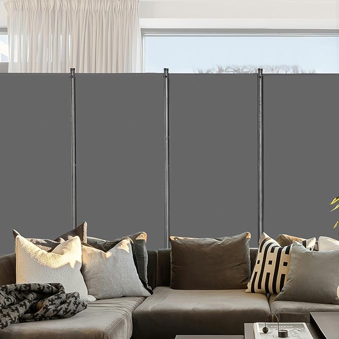VEVOR Room Divider, 4 Panel Room Divider, Folding Privacy Screen and Portable Partition Divider for Room Separation, Freestanding Room Partitions for Office, Bedroom, Study, Grey