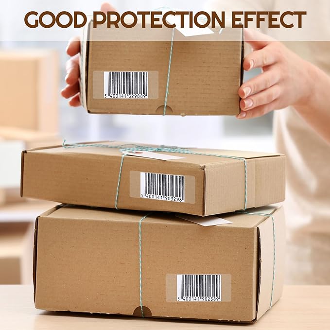 Zonon 5000 Pcs Clear Labels Label Protector Clear Stickers Wafer Seals Waterproof Labels for Protecting Barcodes, Numbers and Stickers (3.15 x 1.18 Inch,Rectangle)