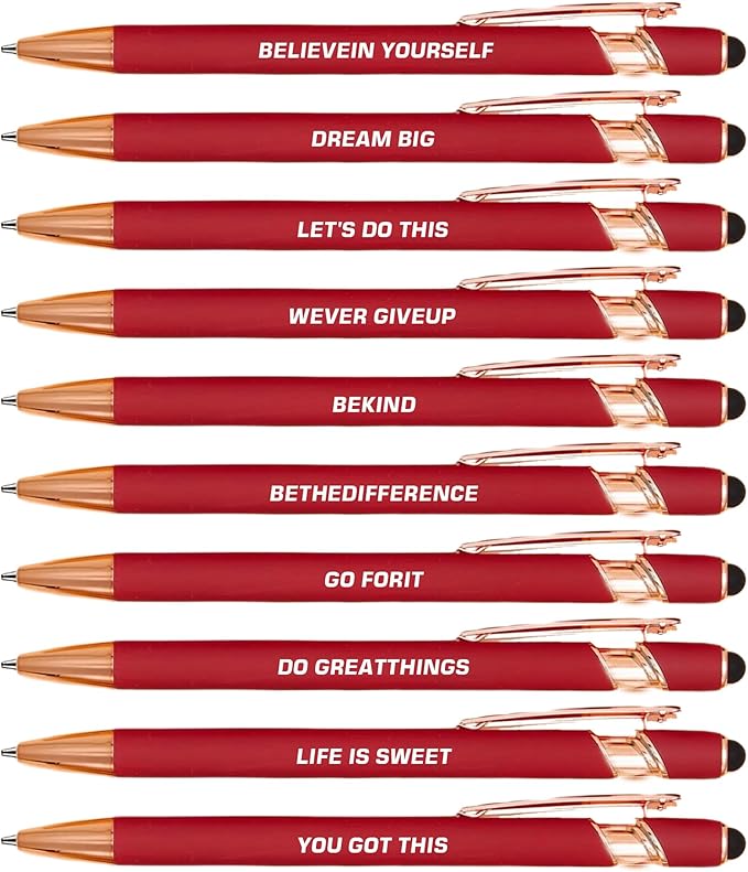 10pcs Motivational Pens Set Retractable Pens with Pen Clip Design Lightweight and Portable Something Different Inspirational Quotes Providing Inspiration for You Perfect Gifts for Writer and Artist