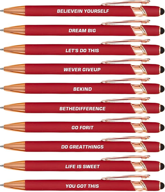 10pcs Motivational Pens Set Retractable Pens with Pen Clip Design Lightweight and Portable Something Different Inspirational Quotes Providing Inspiration for You Perfect Gifts for Writer and Artist