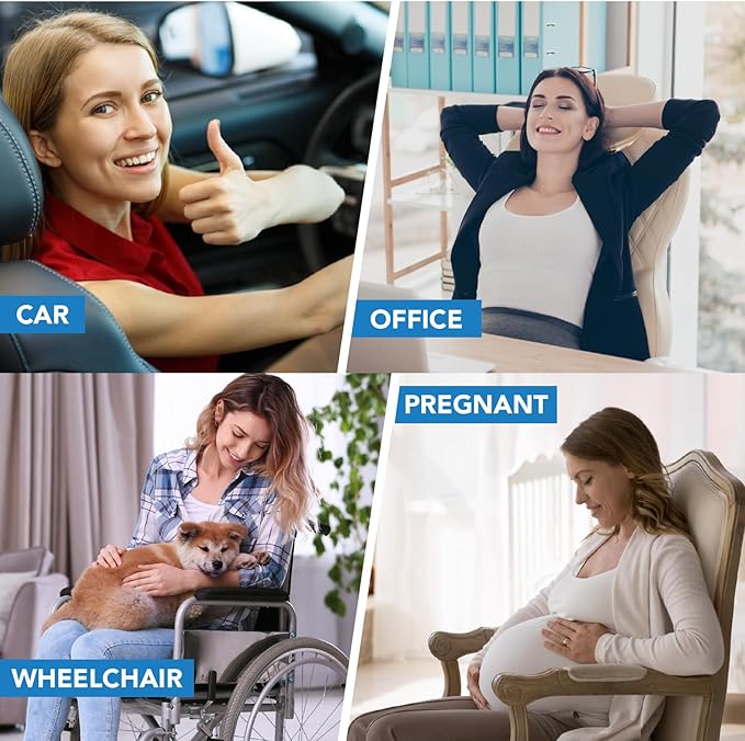 Lofty Aim Lumbar Support Pillow for Car, Memory Foam Lumbar Pillow for Lower Back Pain Relief - Back Cushion for Driving, Chair Support for Car-Office Chair, Wheelchair - Dark Grey