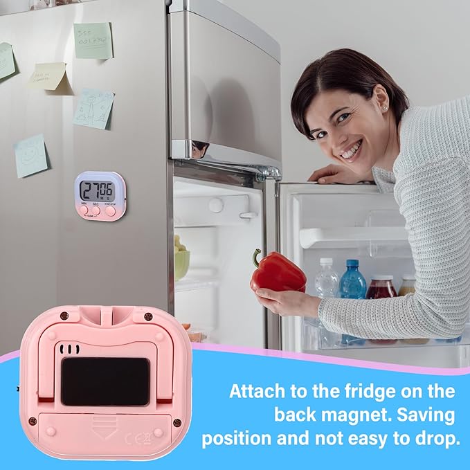 Weewooday 24 Pcs Digital Kitchen Timer Magnetic Timer Bulk On/Off Switch Minute Second Count up Countdown Loud Alarm for Exercise Cook Baking (Gradient Color)