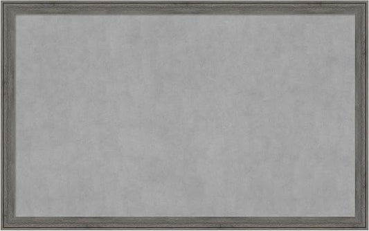 Amanti Art Grey Framed Magnetic Board 27x43 Large Vision Board for use with Magnets, 100% Metal Sheet to Display Items as Office Decor or for Home Organization in mudroom, Kitchen or Kids Room