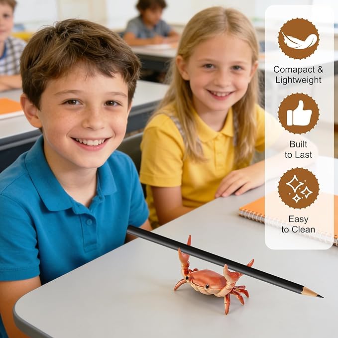 4PCS Desk Crab Pen Holder,Creative Crab Pen Holder,New Cute Crab-Shaped Pen Holders,Weightlifting Crabs Penholder Bracket Storage,Funny Desk Decor for Office Desks,Shop Windows,Home(Mix)
