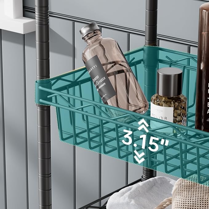 SINGAYE Shelf Closet Wire Shelving：Adjustable Metal Unit for Laundry Room Organization Bathroom Kitchen Home Storage with Wheels Pantry Rack Shelves