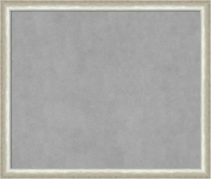 Amanti Art Silver Framed Magnetic Board 22x26 Medium Vision Board for use with Magnets, 100% Metal Sheet to Display Items as Office Decor or for Home Organization in mudroom, Kitchen or Kids Room