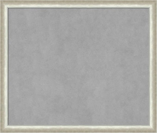 Amanti Art Silver Framed Magnetic Board 22x26 Medium Vision Board for use with Magnets, 100% Metal Sheet to Display Items as Office Decor or for Home Organization in mudroom, Kitchen or Kids Room