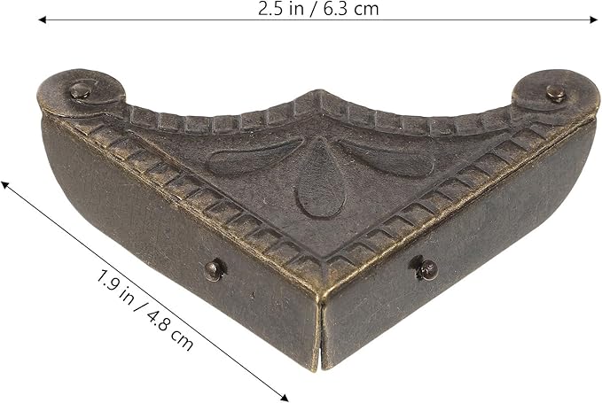 Artibetter 30Pcs Vintage Metal Corner Protectors for Furniture Wooden Boxes Desk Corner Bumpers Table Edge Guards Decorative Antique Style
