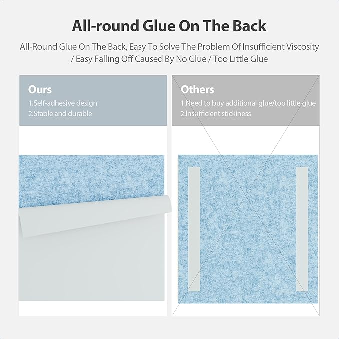 Amantech 12 Pack Acoustic Panels Self Adhesive Sound Proof Foam, High Density Sound Acoustic Panel, 12X12X0.4 Inch Square Panels in Home, Office, Reccording Room, Studio,and more(Light Sky Blue)