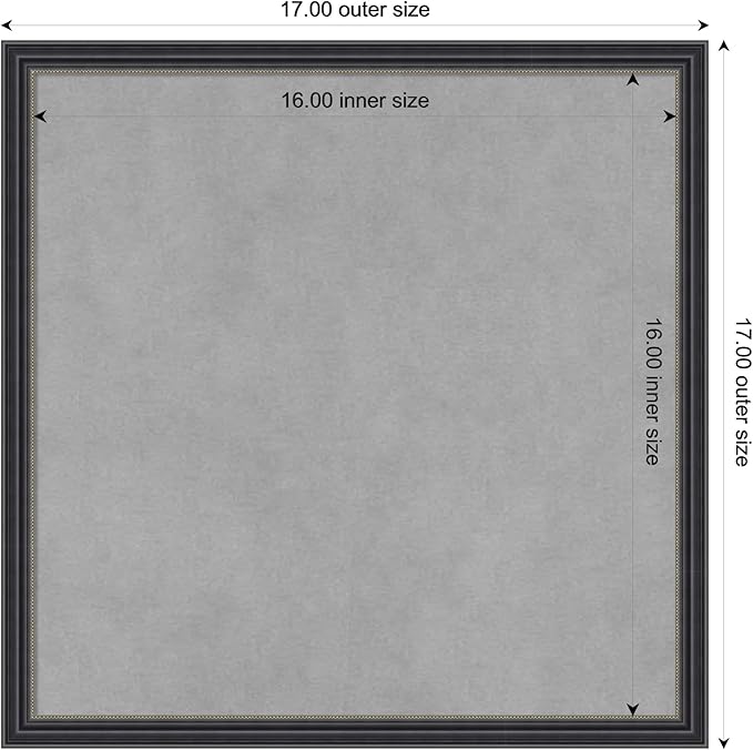 Amanti Art Black Framed Magnetic Board 17x17 Small Vision Board for use with Magnets, 100% Metal Sheet to Display Items as Office Decor or for Home Organization in mudroom, Kitchen or Kids Room