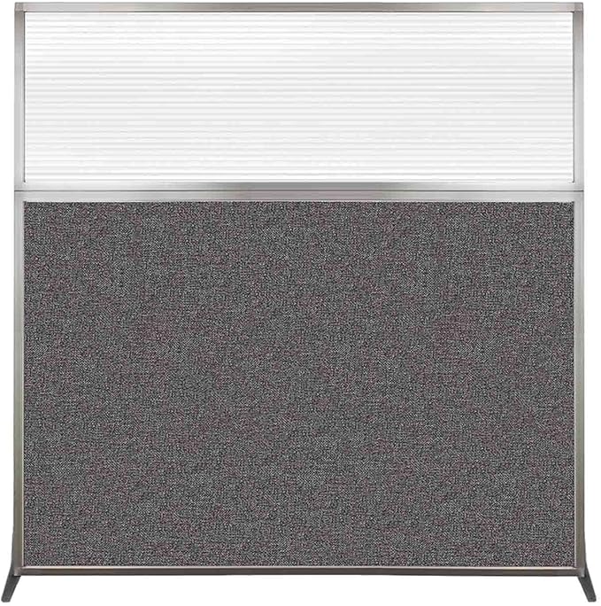 Versare Hush Screen Portable Room Divider | Workstation Wall Divider | Freestanding Privacy Hush Panels | Clear Fluted Windows | Fabric Office Divider Screen | Great for Room Separation