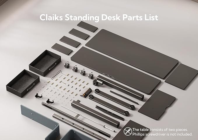 Claiks Standing Desk with Drawers, Adjustable Stand Up Electric Standing Desk Adjustable Height with Storage Shelf and Splice Board, 59 Inch, Black