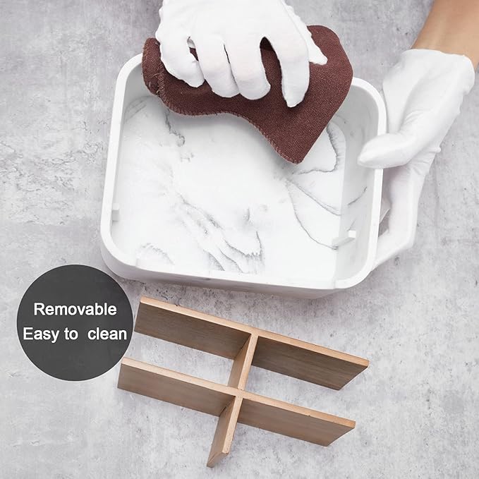 SZYRL Desk Organizers, Marble Remote Holders for Table, Modern Office Controller Pen Phone Holder Organizer, Stylish Caddy and Storage Accessories for Bedside Nightstand Desktop Coffee Table