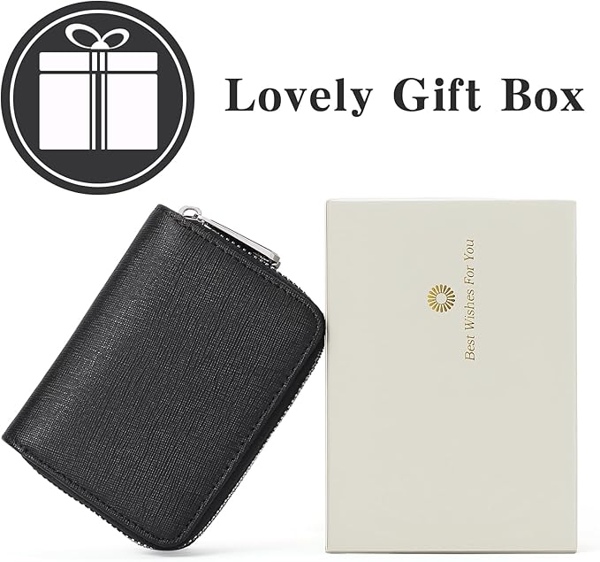 GOIACII Small Genuine Leather Wallet for Women, RFID Blocking Credit Card Holder Wallet
