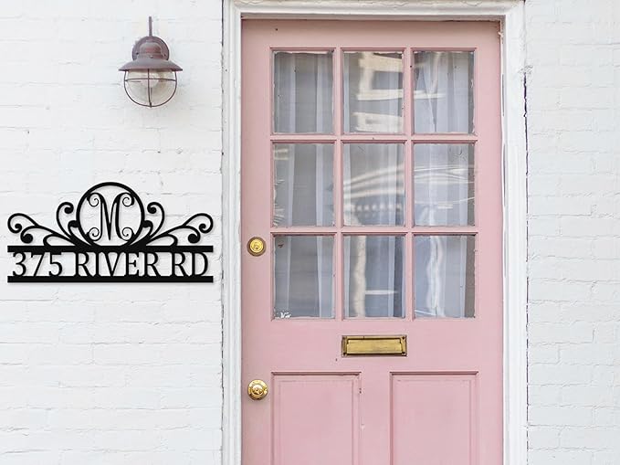 House Numbers for Outside With Custom Initial, Custom Metal House Numbers Sign, Address Numbers for House, Address Plaque for House, Outdoor Numbers for House Address, Personalized Metal Address Sign