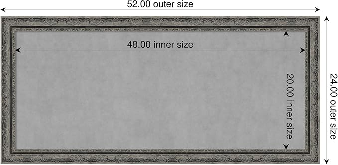 Amanti Art Black Framed Magnetic Board 24x52 Oversize Vision Board for use with Magnets, 100% Metal Sheet to Display Items as Office Decor or for Home Organization in mudroom, Kitchen or Kids Room