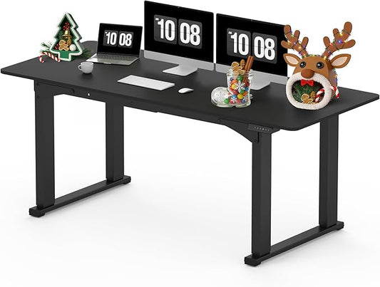 SANODESK 4-Leg Standing Desk, Electric Height Adjustable Desk with Memory Presets for Home Office, Stand up Desk Computer Workstation, 71x32 Inches Black