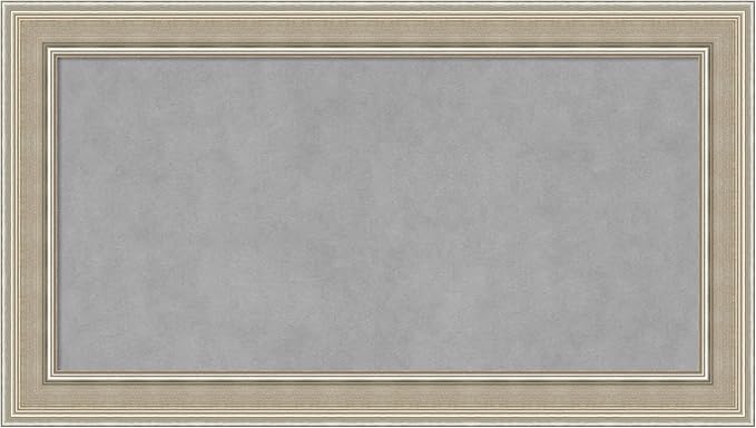 Amanti Art Silver Framed Magnetic Board 16x28 Small Vision Board for use with Magnets, 100% Metal Sheet to Display Items as Office Decor or for Home Organization in mudroom, Kitchen or Kids Room
