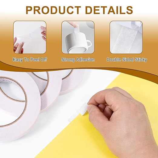 GUOKOFF Double Sided Tape 2 Inch x 40 Yards, Strong Adhesive Double Sided Sticky Tape, Two Sided Tapes, Multipurpose Tape for Arts, DIY, Crafts, Scrapbooking