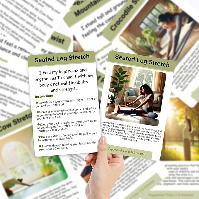 Somatic Therapy Exercise Cards - 40 Mindfulness Cards with Simple Practices, Coping Skills for Nervous System Regulation to Relieve Stress, Trauma Release and Reconnect with Your Body - 3.9”x5.9”