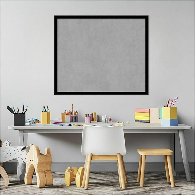 Amanti Art Black Framed Magnetic Board 21x25 Medium Vision Board for use with Magnets, 100% Metal Sheet to Display Items as Office Decor or for Home Organization in mudroom, Kitchen or Kids Room