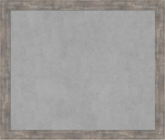 Amanti Art Silver Framed Magnetic Board 23x27 Medium Vision Board for use with Magnets, 100% Metal Sheet to Display Items as Office Decor or for Home Organization in mudroom, Kitchen or Kids Room