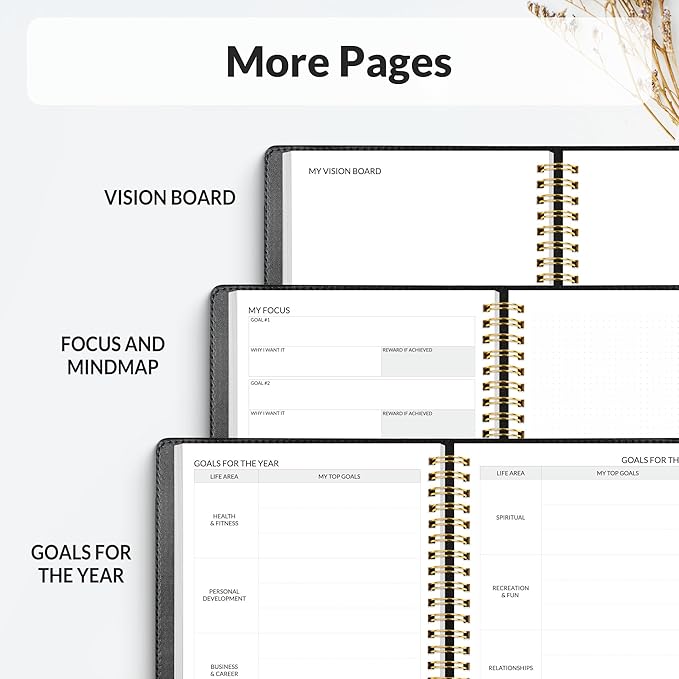 SUNEE 2026 Planner 8.5" x 11" – Dated Productivity Planner for Time Management - Daily,Weekly & Monthly Planner to Achieve Goals - Planner 2026 dated from January 2026 – December 2026,Black