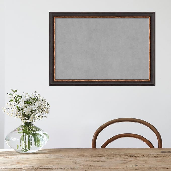 Amanti Art Black Framed Magnetic Board 19x27 Medium Vision Board for use with Magnets, 100% Metal Sheet to Display Items as Office Decor or for Home Organization in mudroom, Kitchen or Kids Room