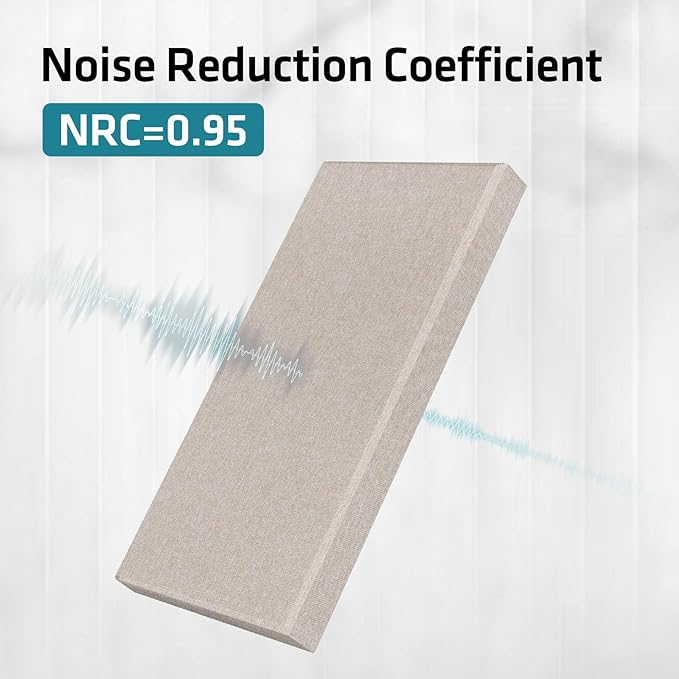 UMIACOUSTICS 4 PCS Acoustic Panels, 2“ Thick 23.6" x 11.8" Fiberglass Sound Wall Panels, Sound Absorbing Panels for Home Studios, Office, Theater. Light Camel