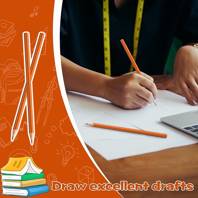 sqzrmdcg 36 PCS Orange Colored Pencils, Pre-sharpened Professional Wooden Art Pencils Set for Artists Painting | Premium Drawing Sketching Supplies(Orange)