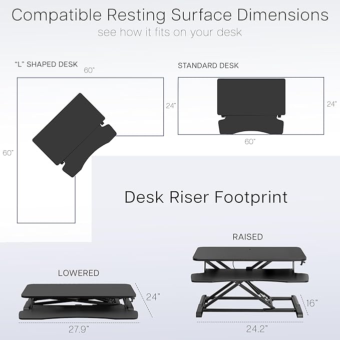 VIVO 28 inch Desk Converter, K Series, Height Adjustable Sit to Stand Riser, Dual Monitor and Laptop Workstation with Keyboard Tray, White, DESK-V028KW