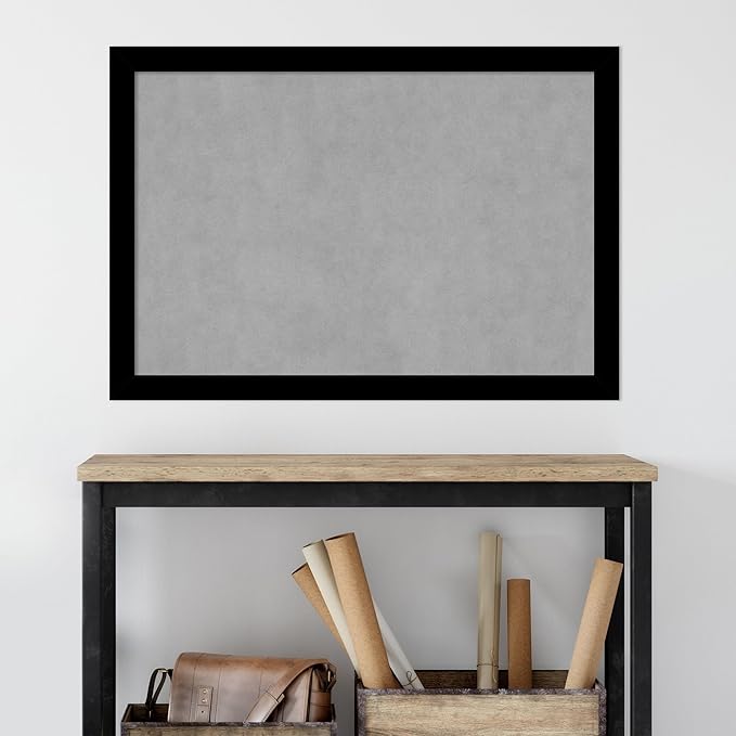 Amanti Art Black Framed Magnetic Board 27x39 Large Vision Board for use with Magnets, 100% Metal Sheet to Display Items as Office Decor or for Home Organization in mudroom, Kitchen or Kids Room