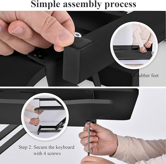 37 Inch Standing Desk Converter - Manual Pneumatic Spring, Two Monitor Stable Standing Desk Converter, 5.9" to 18.8" Height Adjustable Laptop Workstation with Keyboard Tray for Home, Company(Black)