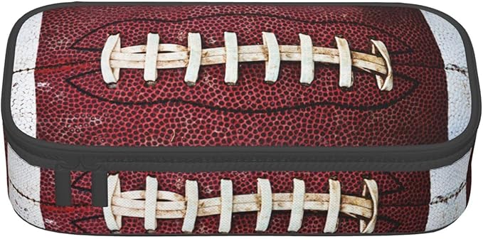 HKHEHOP American Football Ball Vintage Theme Pencil Case Storage Pencil Pouch Stationery Bags With Zipper Portable Pen Holder Box Organizer For Boys Teens Student College School Office Supplies
