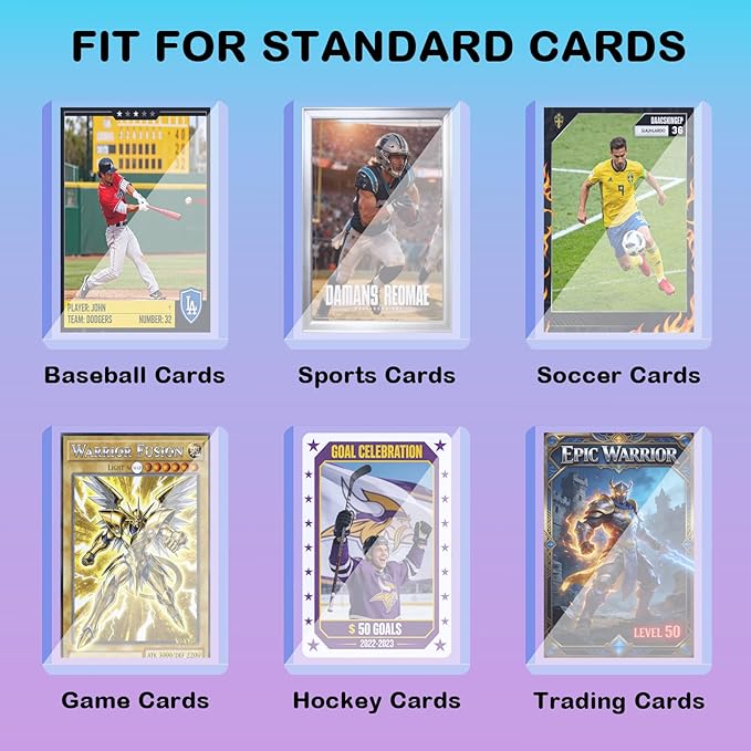 260pt 3"x4" Hard Card Sleeves - 25Pcs Hard Plastic Top Loader Card Sleeves for Trading Cards, Fit for Thick Baseball, Basketball, Hockey, Football, Games and Memorbilia Cards