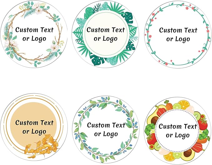 JOVELLO Personalized Custom Stickers - 60-1000 PCS Circle Custom Labels for Business, Logo, Office, Parties, etc (Labels Stickers-11)