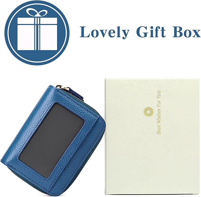 GOIACII Small Genuine Leather Wallet for Women, RFID Blocking Credit Card Holder Wallet