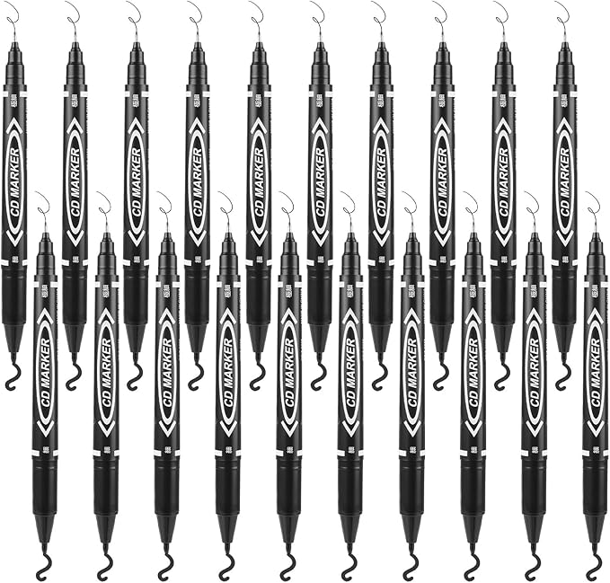 Sibba 20 PCS Dual-Tip Black Drawing Pens 0.5/1mm Bold & Fine Paint Markers, Fineliner Permanent Marker Bible Journaling Writing Pens for Artist Sketch Sketching Writing Dooding Marking Signature